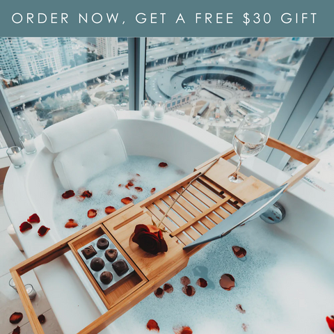 Bath Pillow And Bath Caddy Bundle By LuxeBath™ + Free Gift